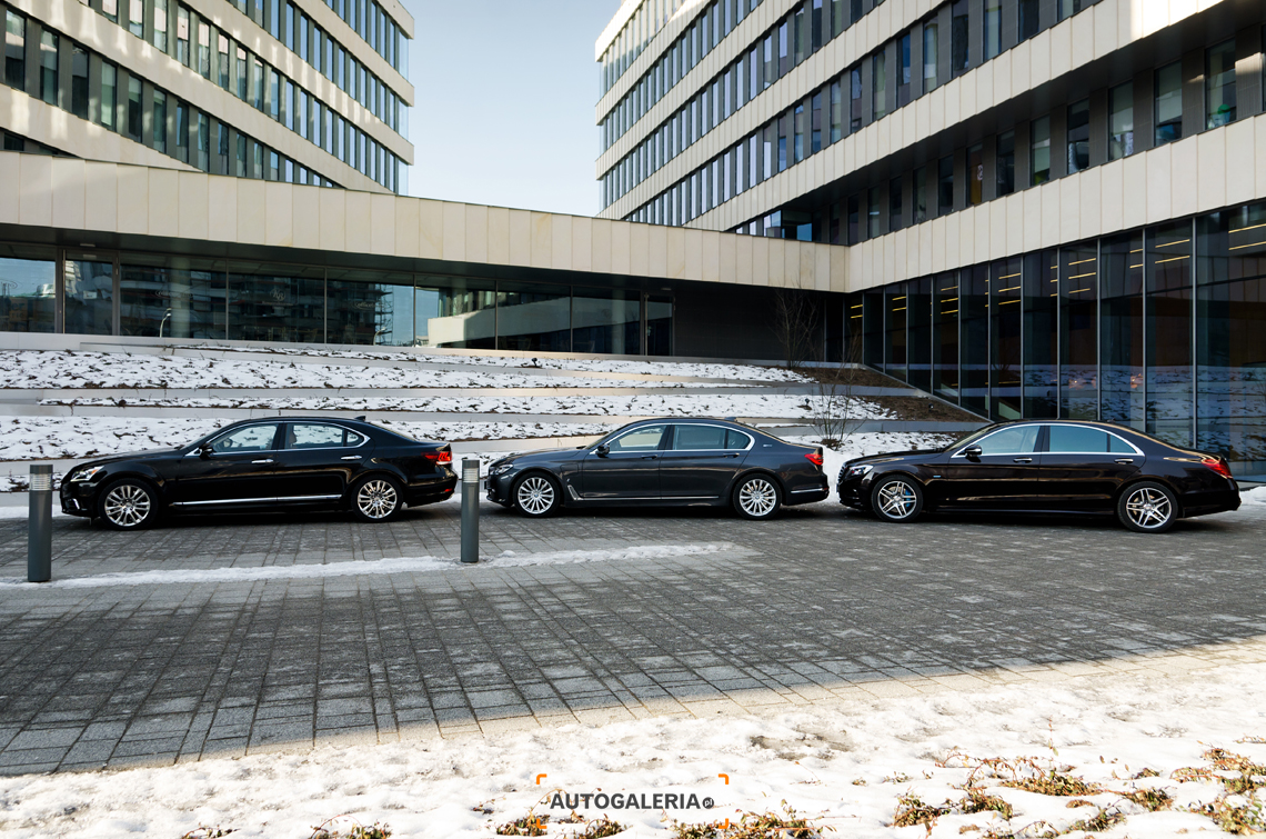 BMW 740Le xDrive iPerformance vs Lexus LS600h L Superior vs Mercedes S500e L | fot. Dominik Kopyciński